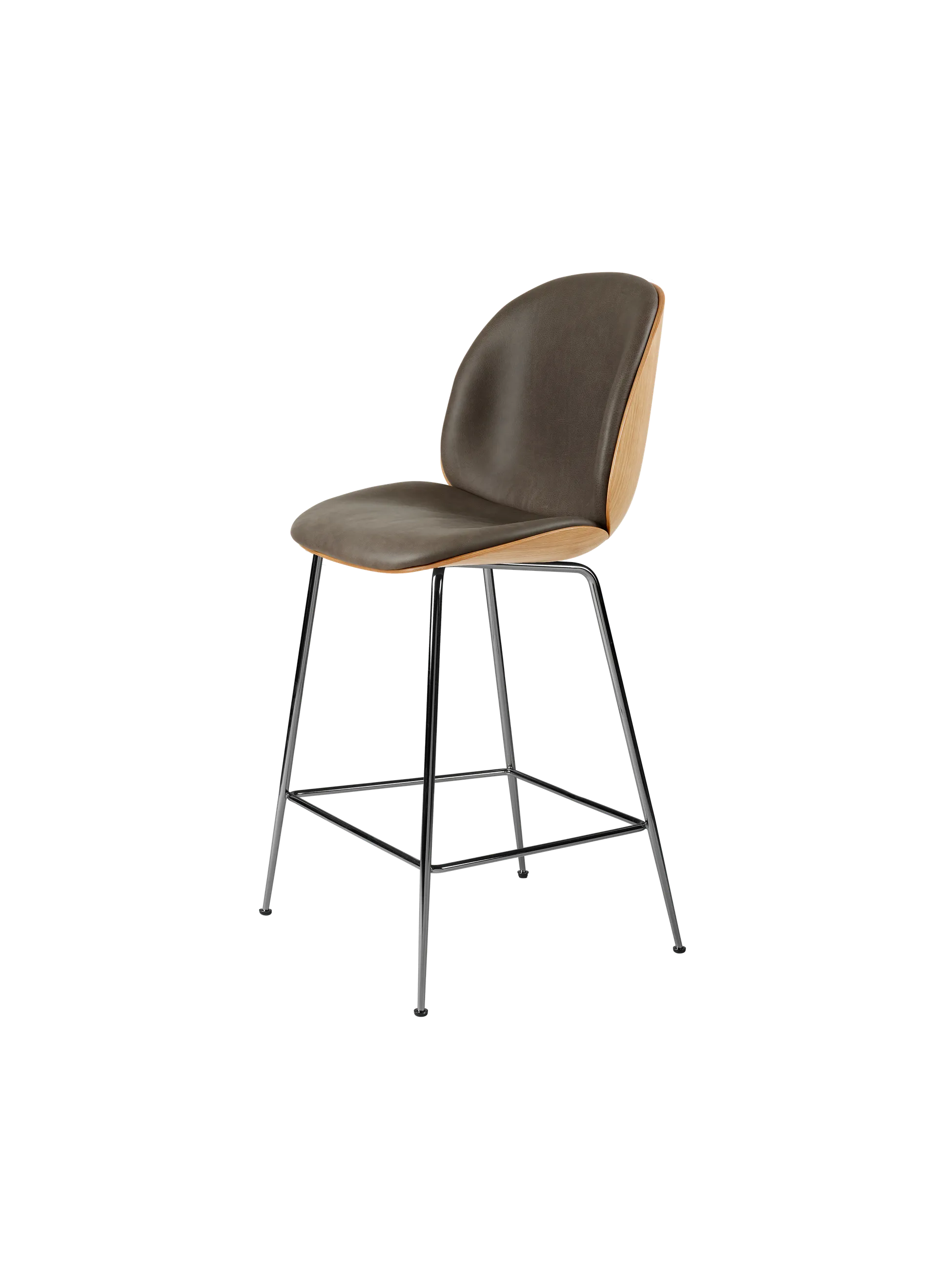 GUBI Beetle Counter Chair, 3D Veneer - Front Upholstered